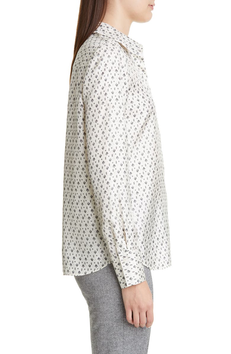 Lafayette 148 New York Scottie Geo Print Silk Blouse, Alternate, color,