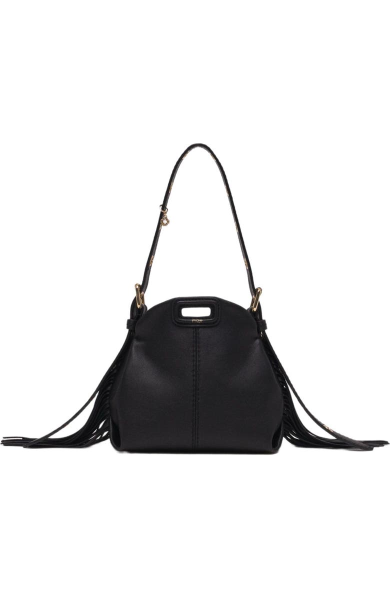 maje Miss M micro leather bag, Main, color, Black