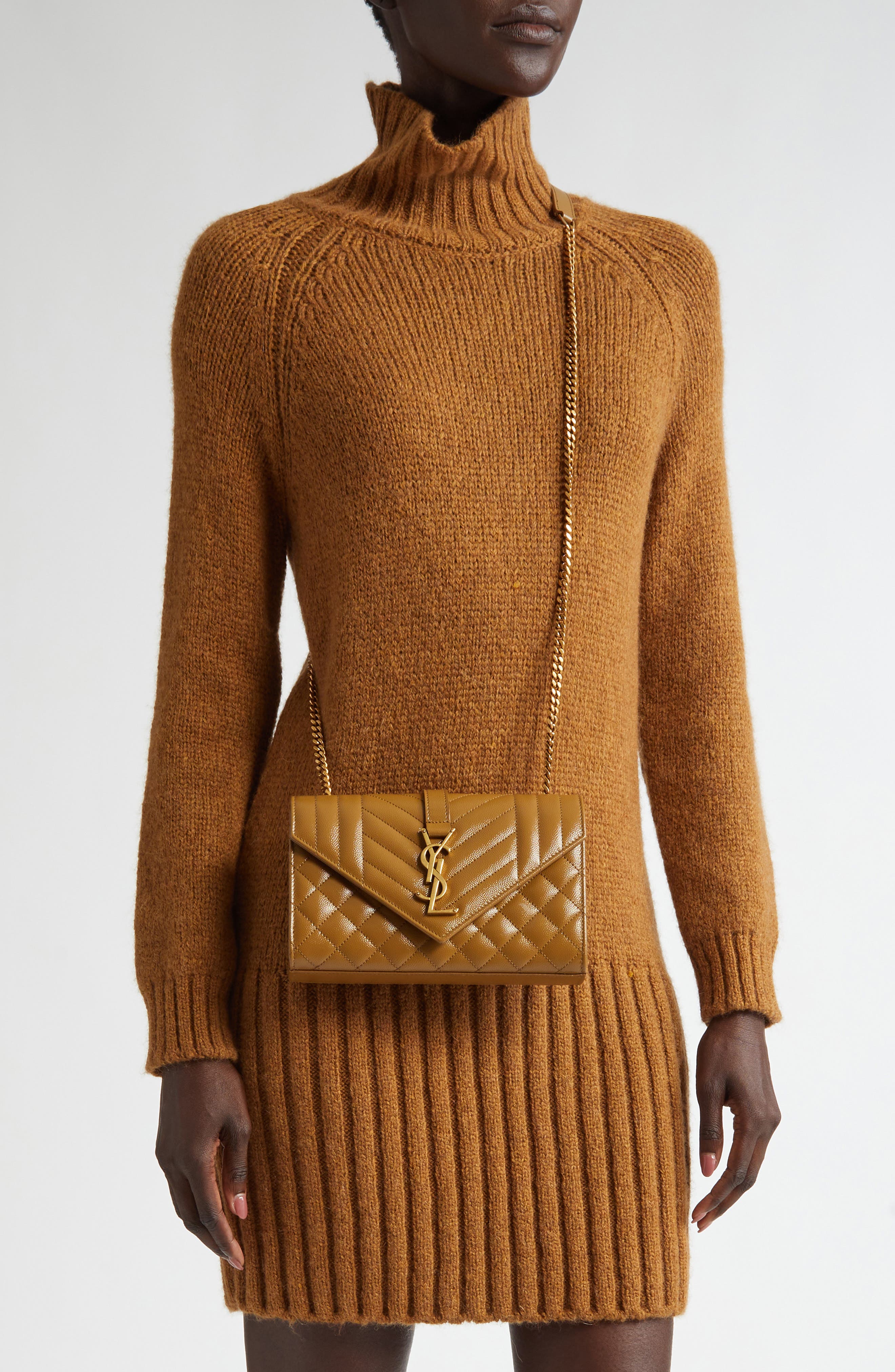 Saint Laurent Small Monogramme Matelassé Quilted Calfskin Shoulder Bag, Alternate, color, 