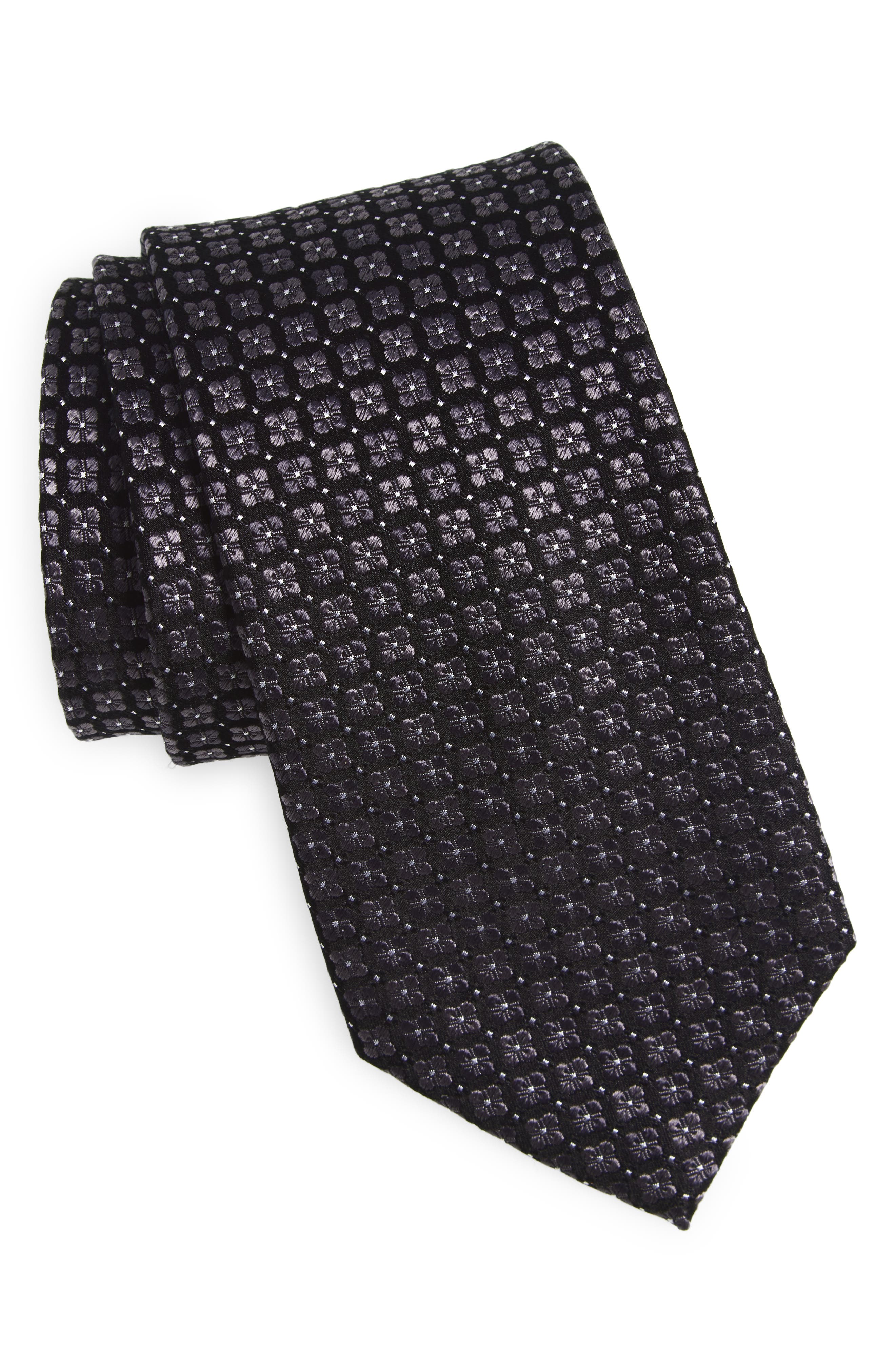 Duchamp Geometric Print Silk Tie