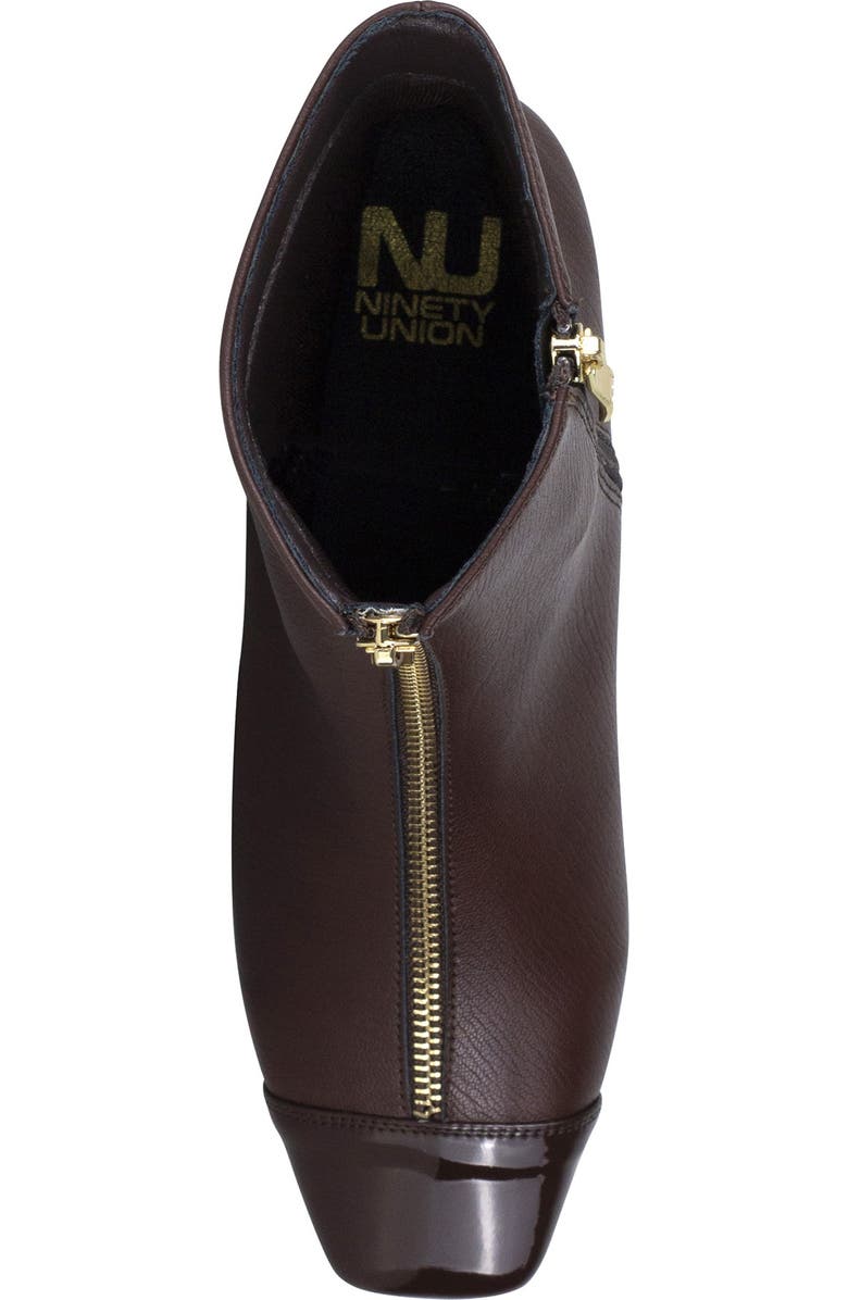NINETY UNION Elite Zip Block Heel Bootie, Alternate, color, Brown