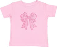 Sweet Wink Bow Sequin Patch Short Sleeve T-Shirt