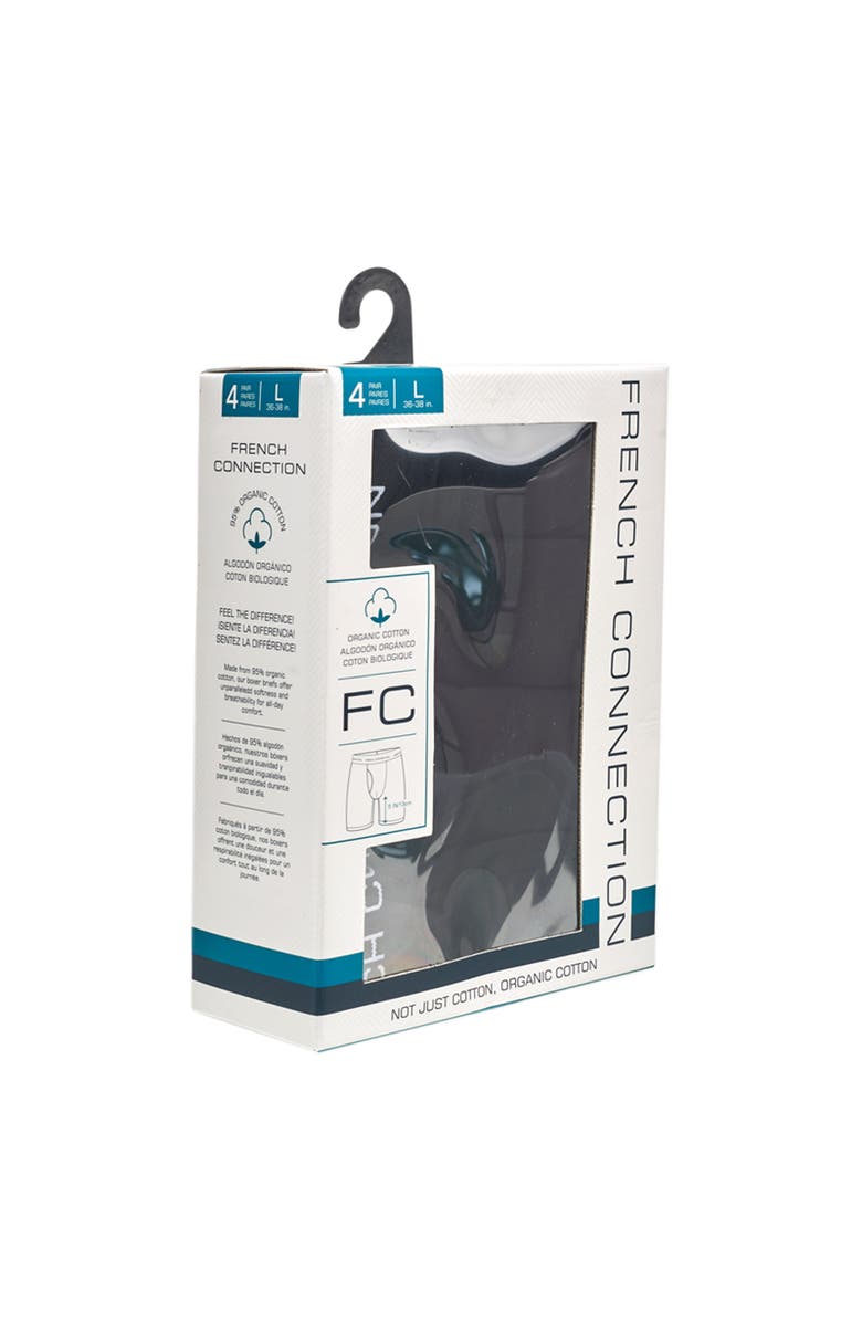 French Connection 4-Pack Cotton Boxer Brief, Alternate, color, Black White