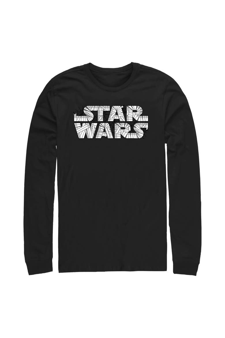 Mens Star Wars Empire Strikes Back Halloween Mummy Logo Long Sleeve Shirt, Main, color, Black