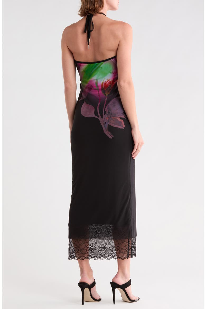 Brooklyn Halter Lace Hem Dress, Alternate, color, PINK PEONY BLUR