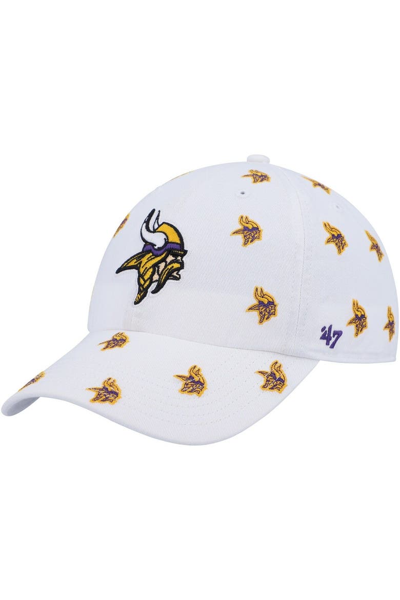 Women's '47 White Minnesota Vikings Confetti Clean Up Adjustable Hat, Main, color, White
