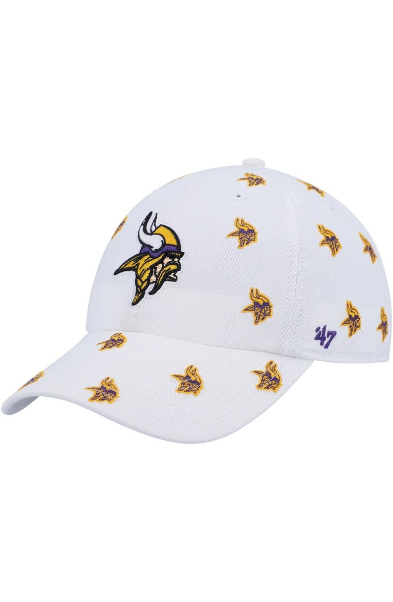 '47 Women's '47 White Minnesota Vikings Confetti Clean Up Adjustable Hat, Main, color, White