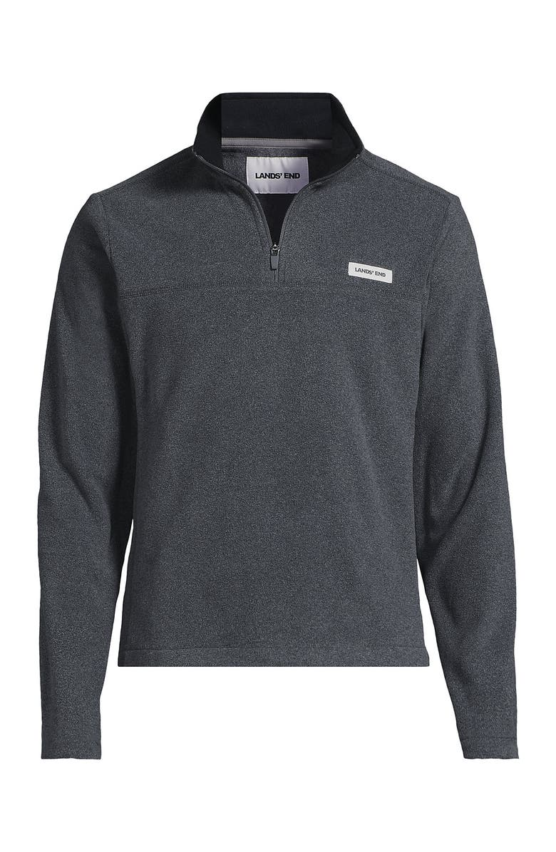 Lands' End Anyweather Fleece Quarter Zip Pullover, Alternate, color, Dark Charcoal Heather
