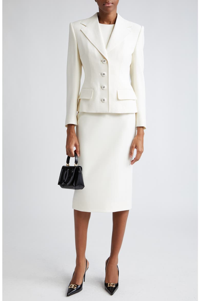 Stretch Wool Blazer, Alternate, color, NATURAL WHITE