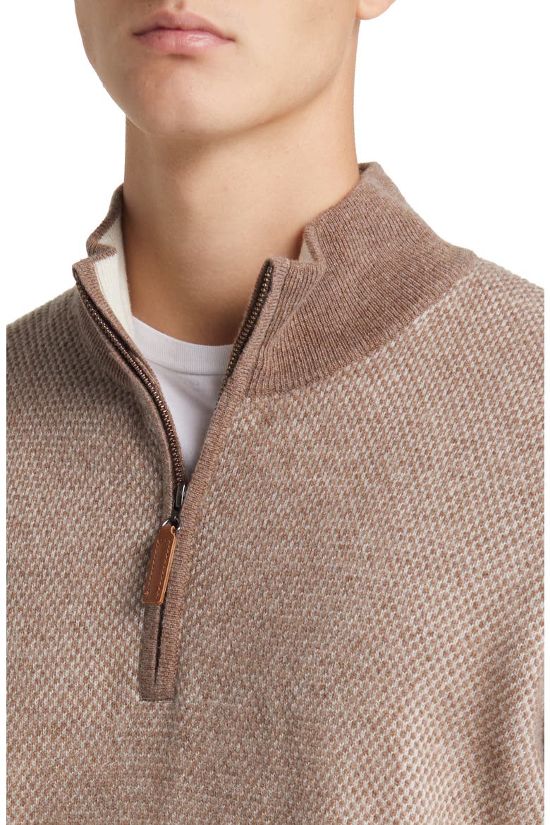 Merino Wool & Cashmere Bird's Eye Sweater, Alternate, color, CAMEL