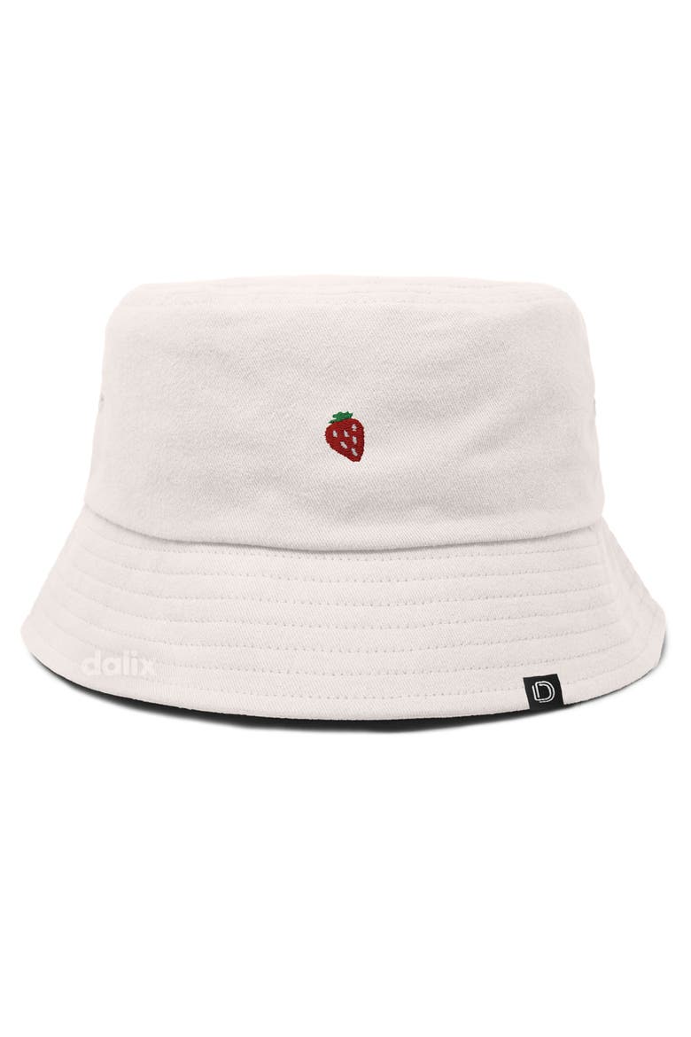 Lil Strawberry Bucket Hat, Main, color, Parchment White