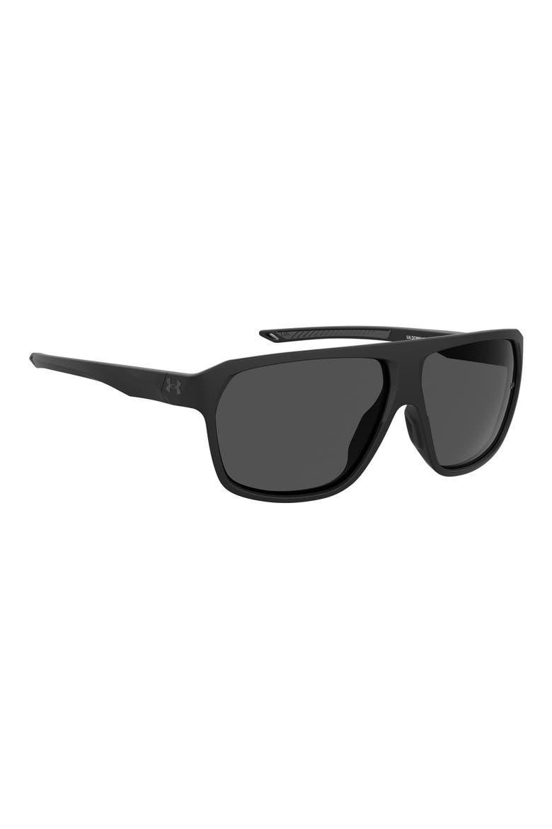 Dominate 62mm Oversize Rectangular Sunglasses, Alternate, color, MATTE BLACK / GREY OLEOPHOBIC