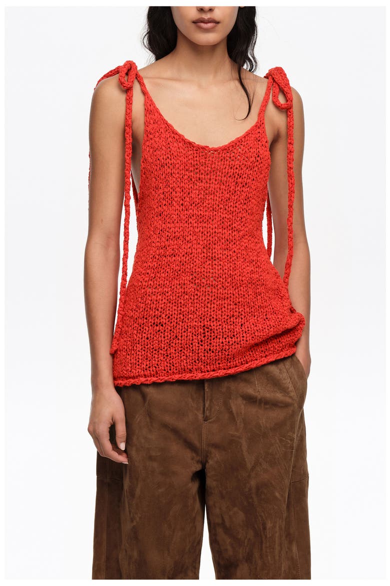 Bow Strap Sweater, Main, color, RED
