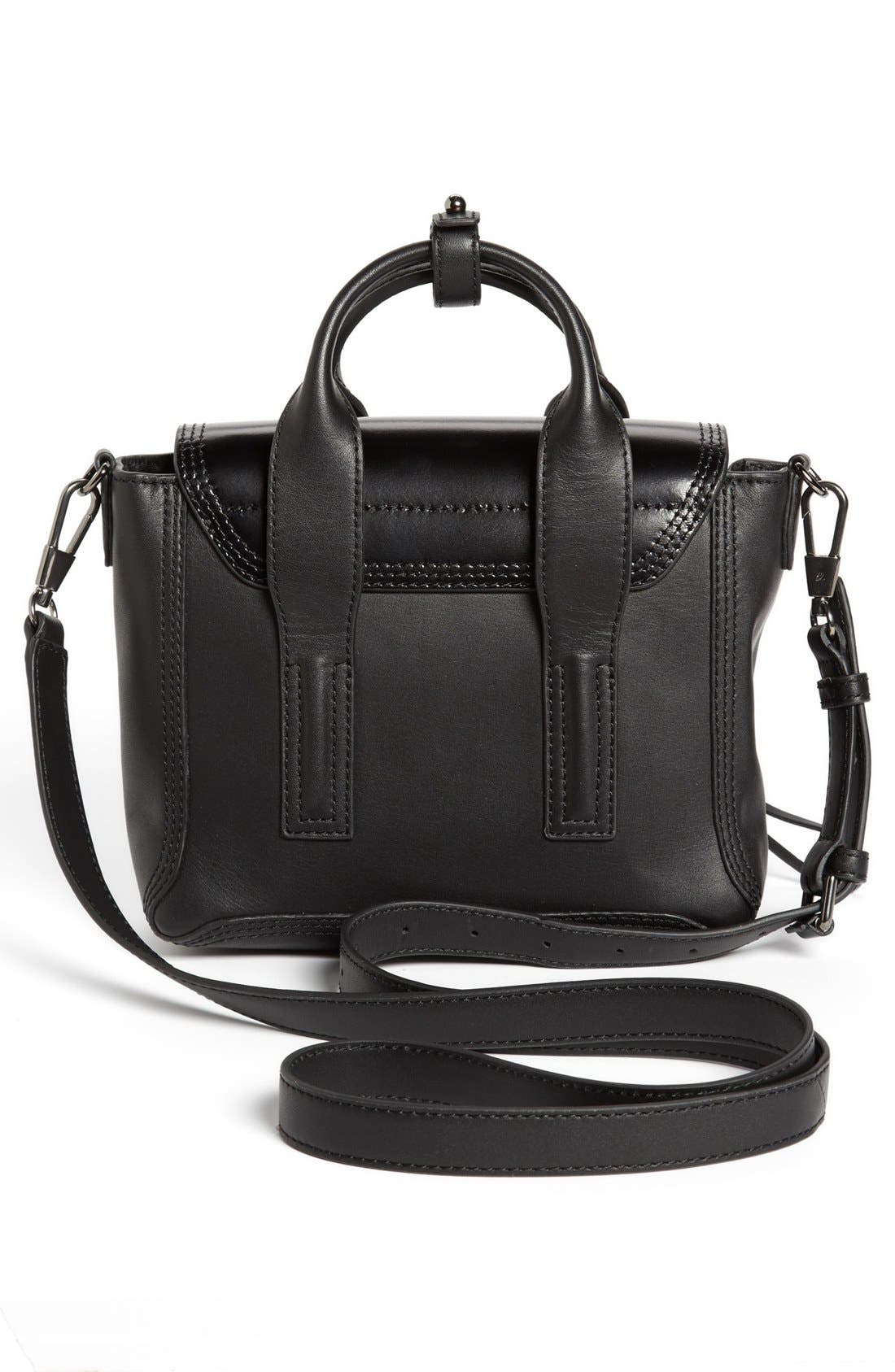 'Pashli Mini' Glitter Satchel, Alternate, color, BLACK/ GUNMETAL