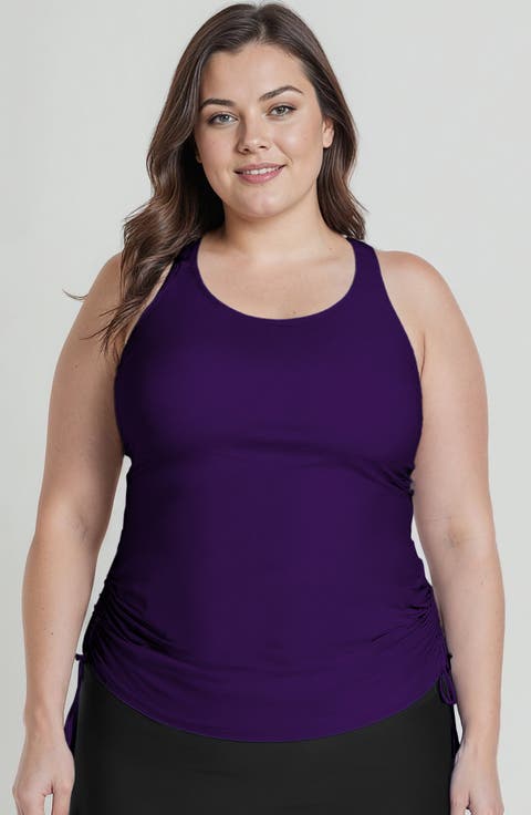 Plus Size Maya Tankini Swim Top With Built-in Bra