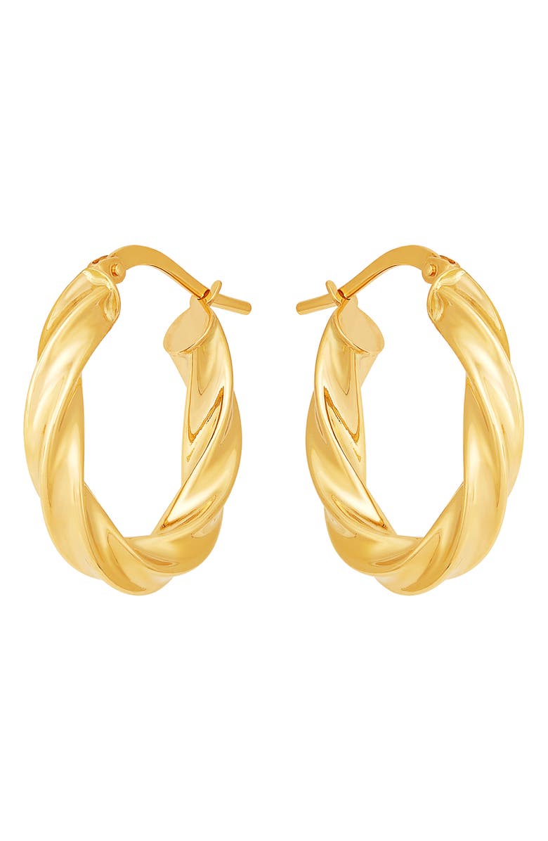 Frankie & Zoe Twist Hoop Earrings, Main, color, Yellow Gold