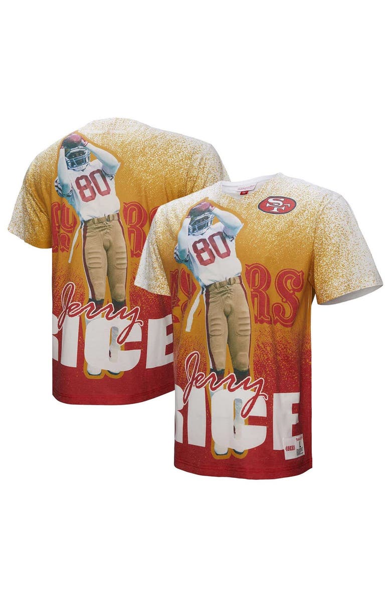 Mitchell & Ness Men's Mitchell & Ness Jerry Rice Gray San Francisco 49ers Burst Retired Player T-Shirt, Main, color, Gray