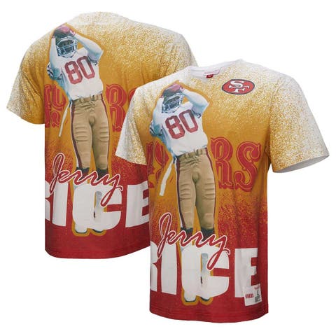 Men's Mitchell & Ness Jerry Rice Gray San Francisco 49ers Burst Retired Player T-Shirt