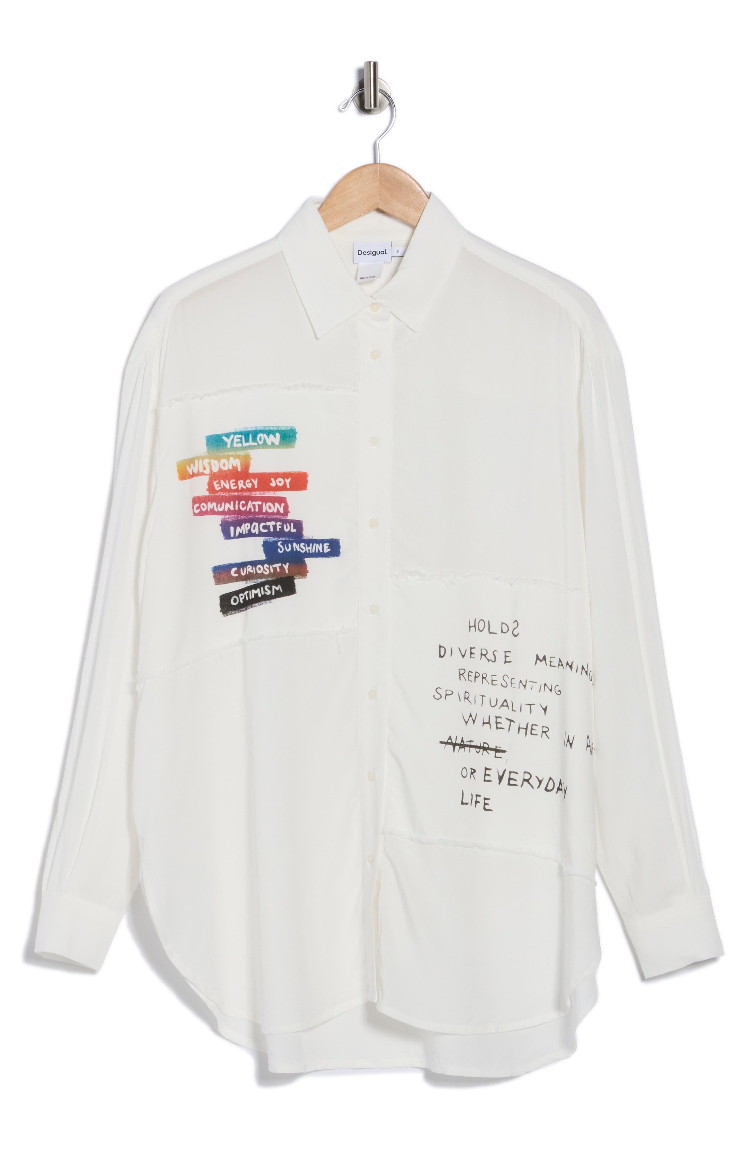 Desigual Long Sleeve Button-Up Tunic Shirt