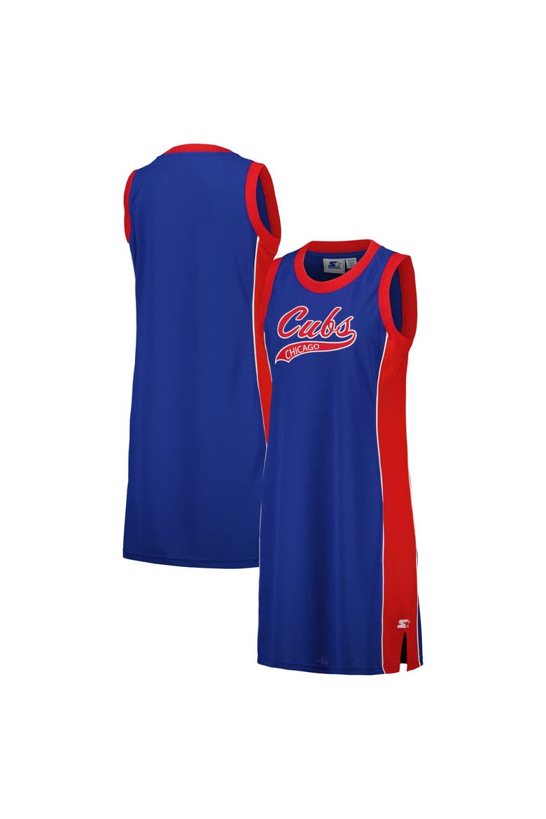 Women's Starter Royal Chicago Cubs Slam Dunk Tank Sneaker Dress, Alternate, color, Royal