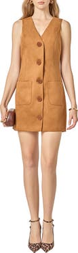 English Factory Faux Suede Vest Minidress