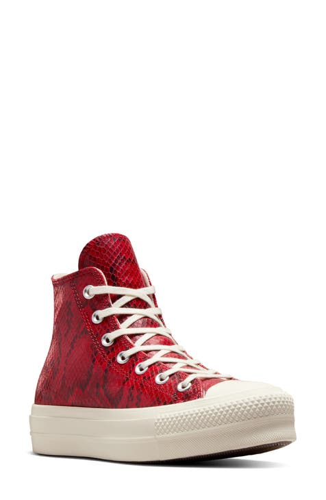 Red fashion ankle converse