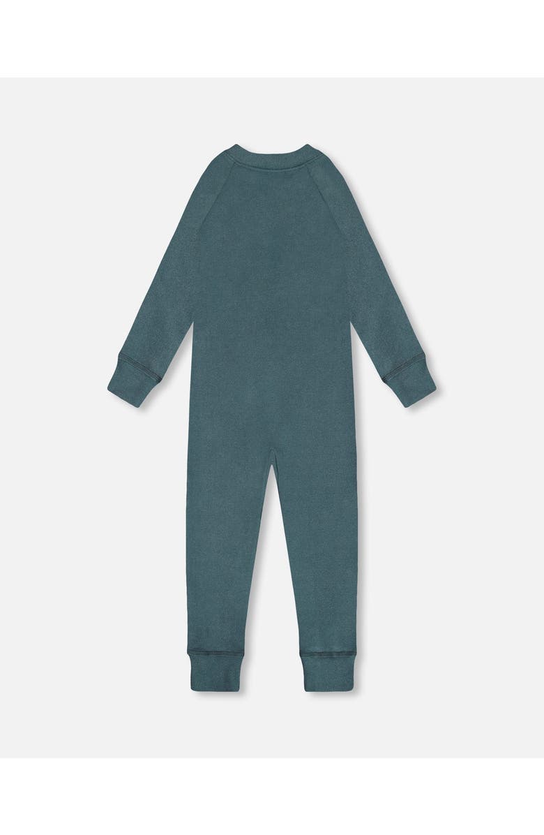 Deux par Deux Little Boy's One Piece Thermal Underwear Pine Green, Alternate, color, 