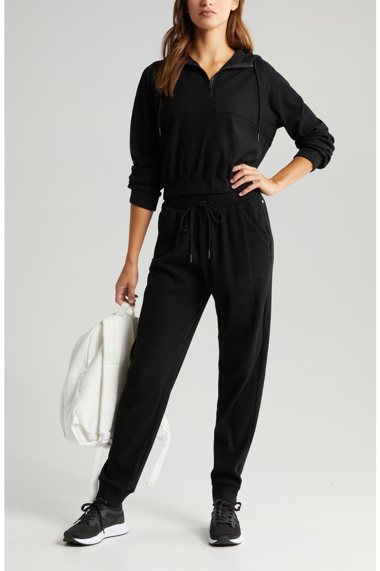 Cozy Rib Joggers, Alternate, color, BLACK