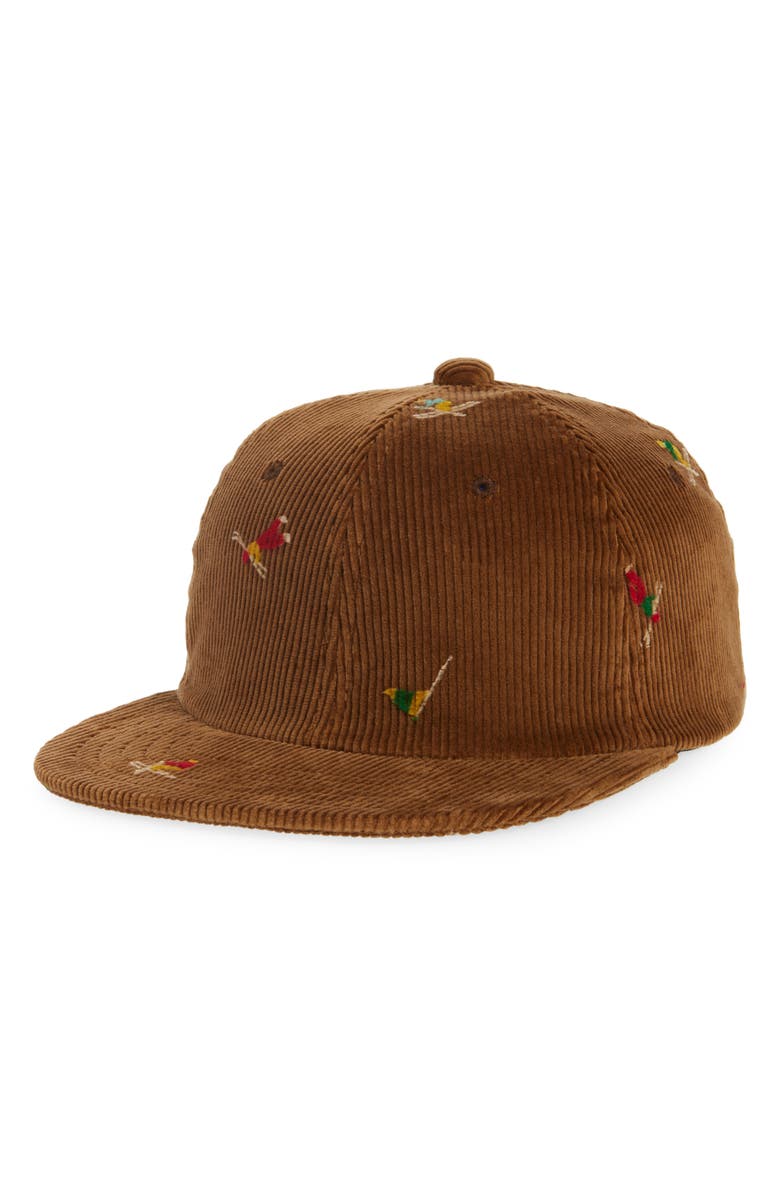 BEAMS Skier Print Corduroy Baseball Cap, Main, color, 