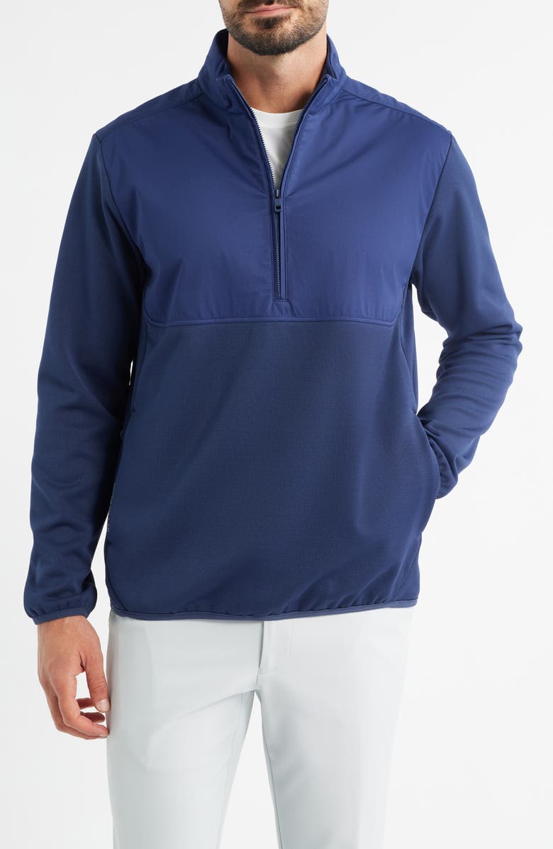 Peter Millar Vail Half Zip Pullover, Main, color, Navy