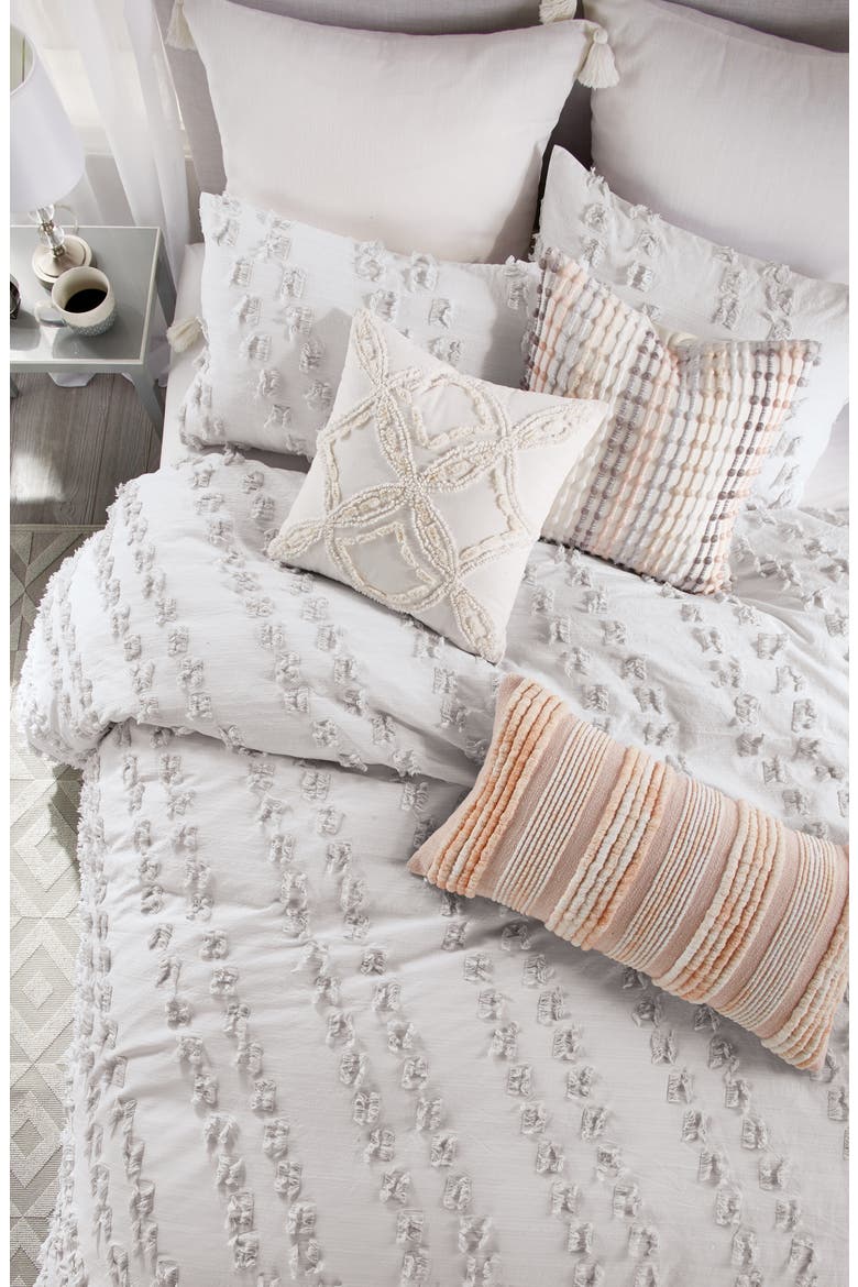 Space Dye Fringe Comforter & Sham Set, Alternate, color, GREY