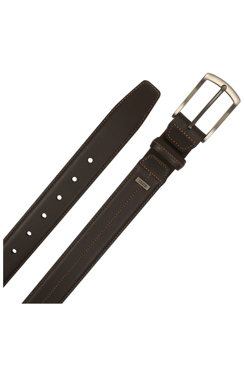 Mens Elastic Power Stretch Leather Belt, Alternate, color, Brown