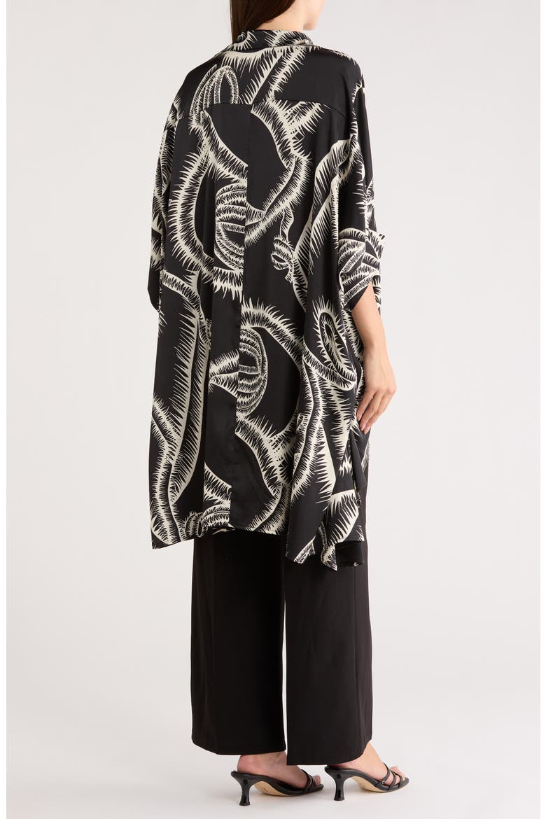 Oversize High-Low Button-Up Top, Alternate, color, BLACK