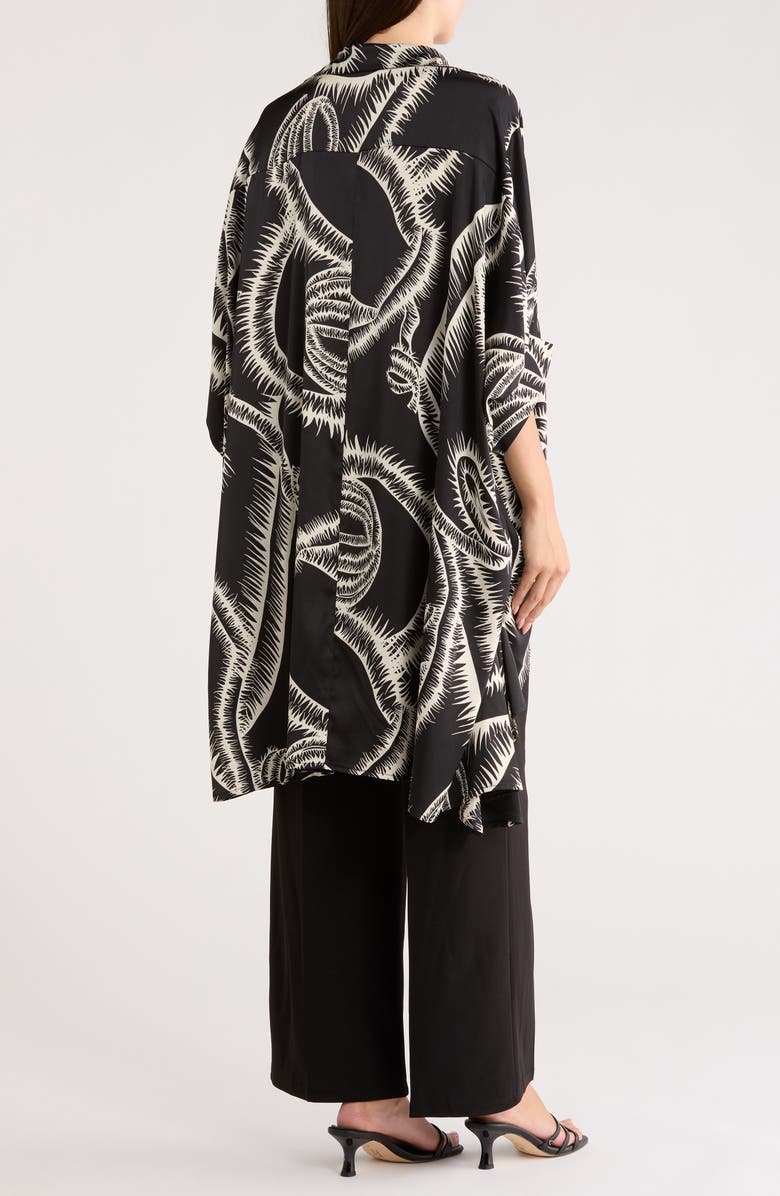 PATRIZIA LUCA Oversize High-Low Button-Up Top, Alternate, color, Black