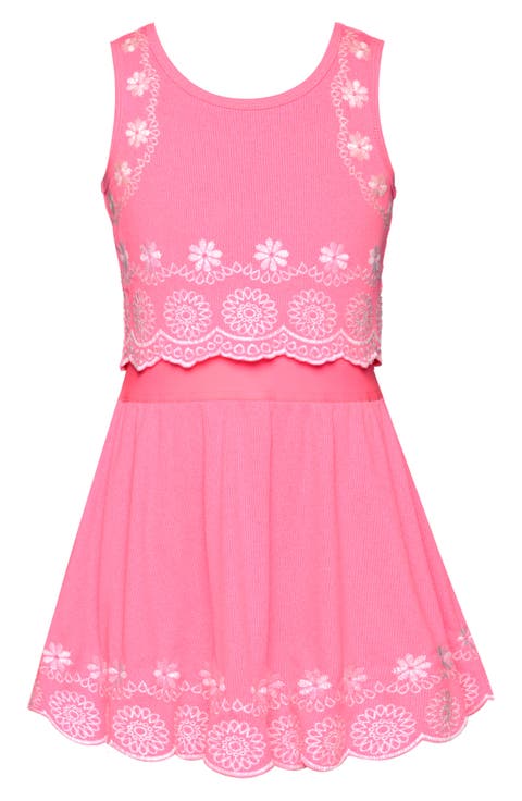Kids' Embroidered Twofer Dress (Big Kid)