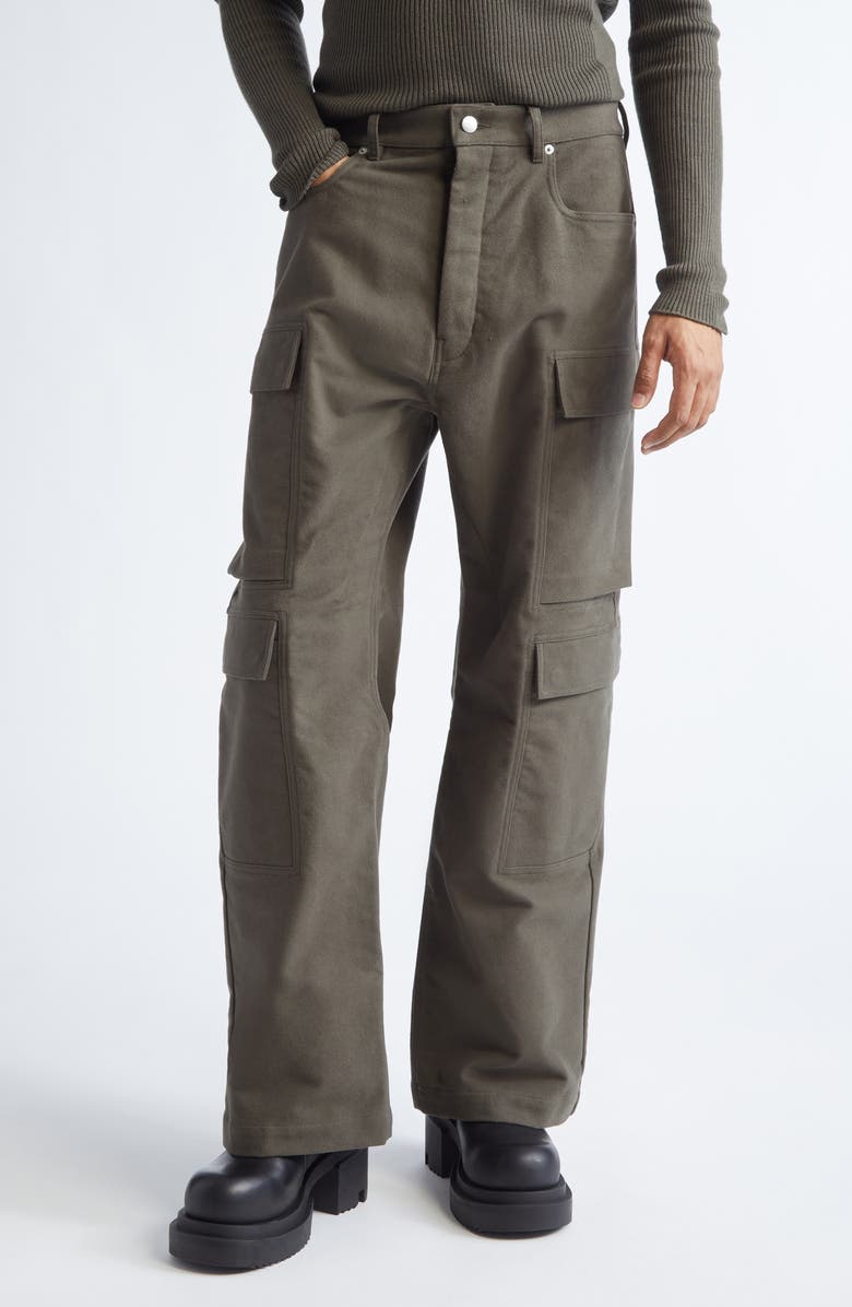 Rick Owens Wide Leg Cargo Jeans, Main, color, Bosco