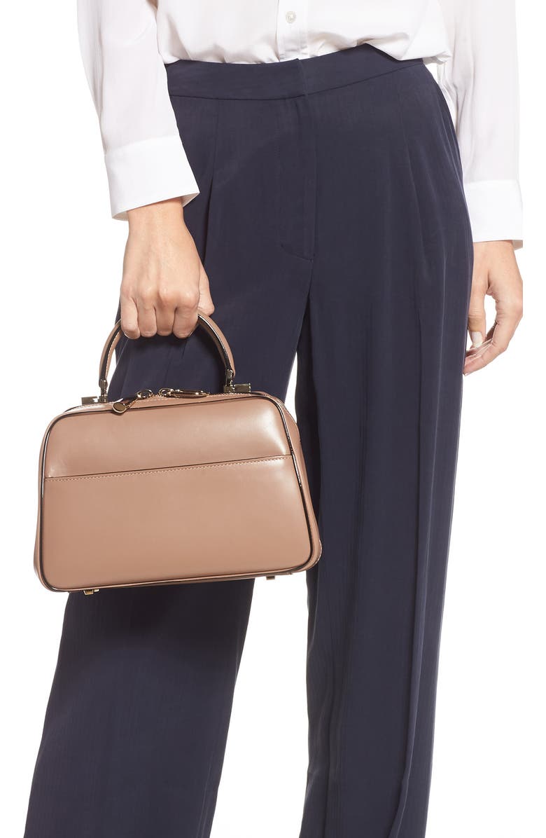 Valextra Medium Serie Leather Top Handle Bag, Alternate, color,