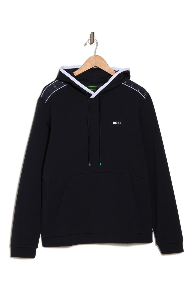 Soody Colorblock Logo Graphic Hoodie, Alternate, color, DARK BLUE