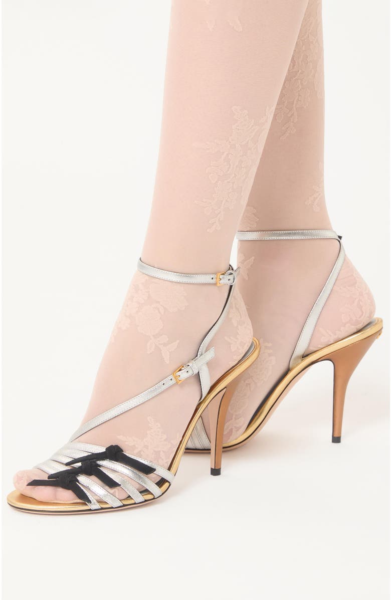 Valentino Garavani Metallic Ankle Strap Sandal, Alternate, color, Silver Multi