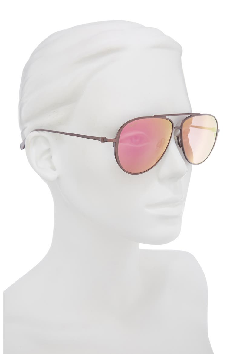 Aviator Sunglasses, Alternate, color, BURGUNDY/ BURGUNDY SUNRISE