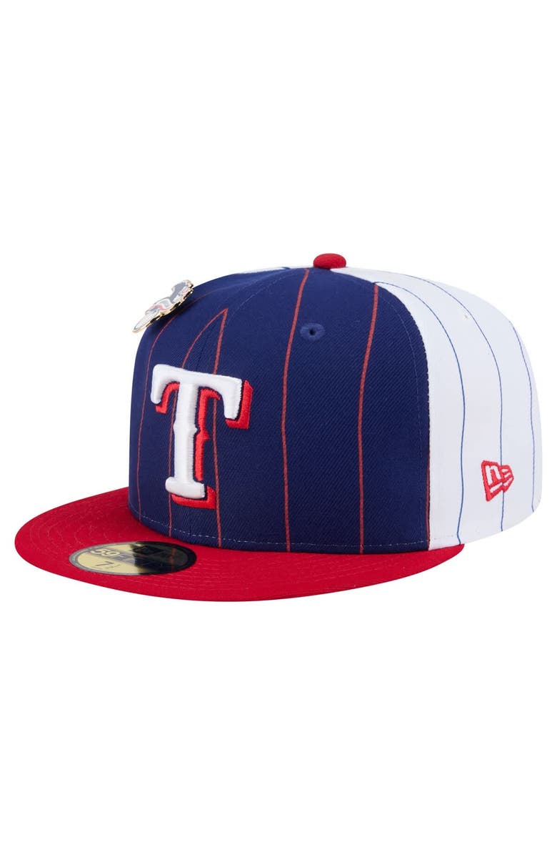 New Era Men's New Era  Dark Blue Texas Rangers Pinstripe 59FIFTY Fitted Hat, Main, color, 