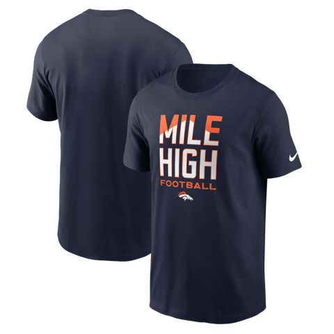 Men's Nike Navy Denver Broncos Mile High Football T-Shirt