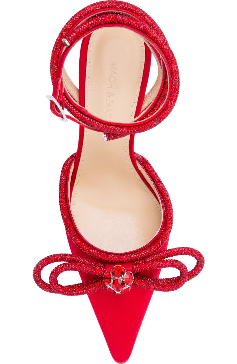 Mach & Mach Crystal Double Bow Pointed Toe Pump, Alternate, color,