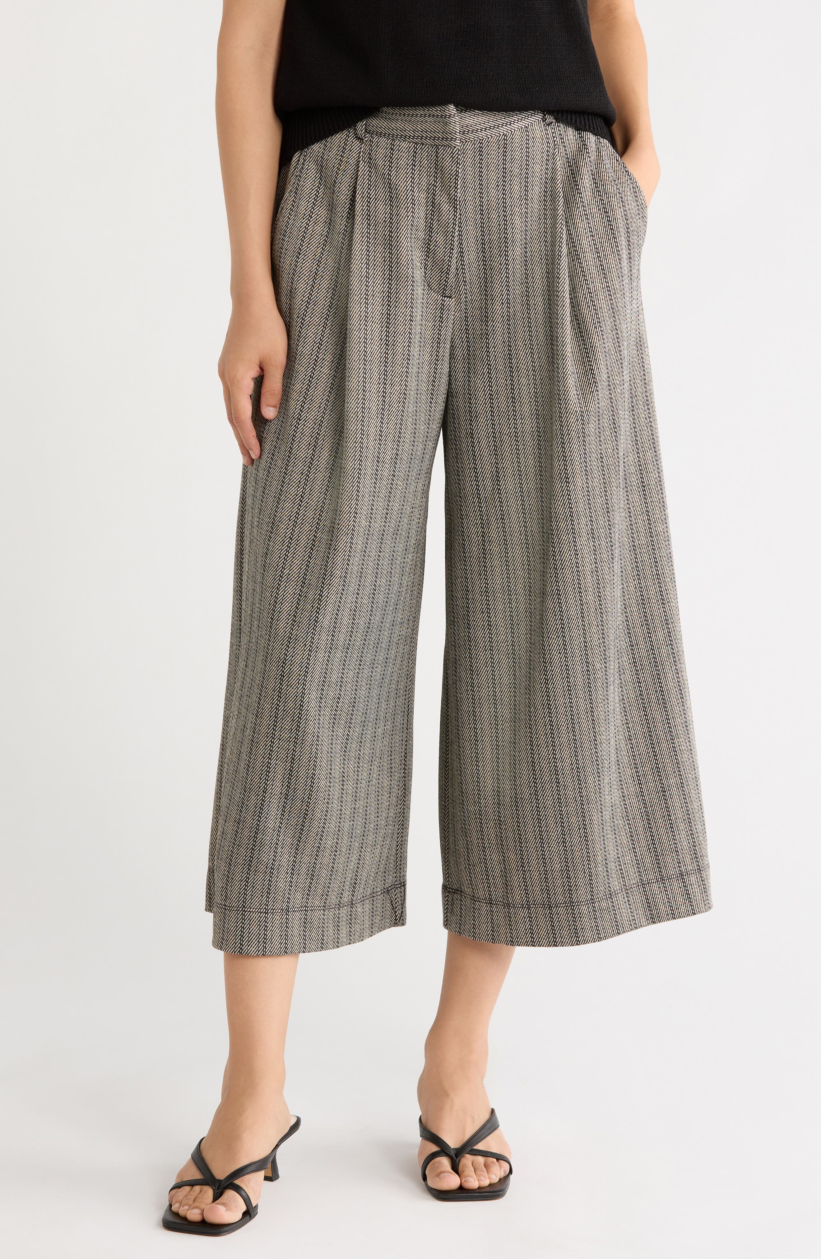 Double Knit Striped Culottes