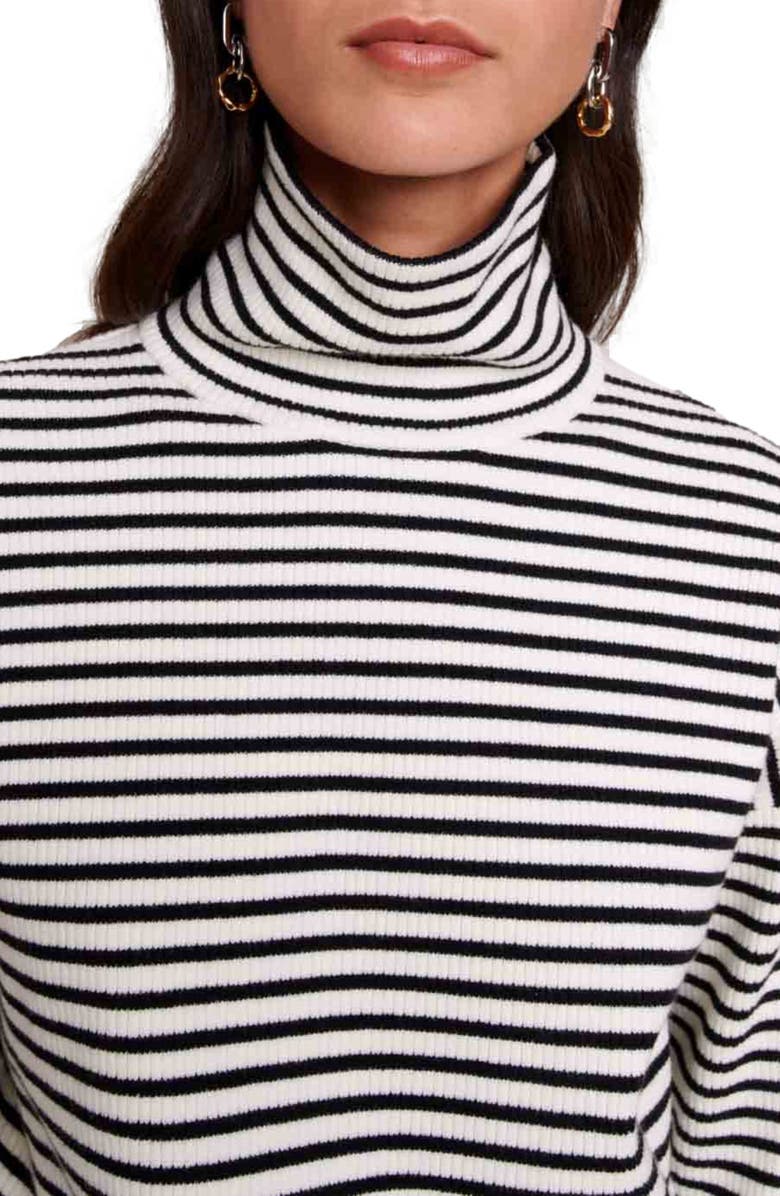 maje Mycity Stripe Turtleneck Sweater, Alternate, color, 