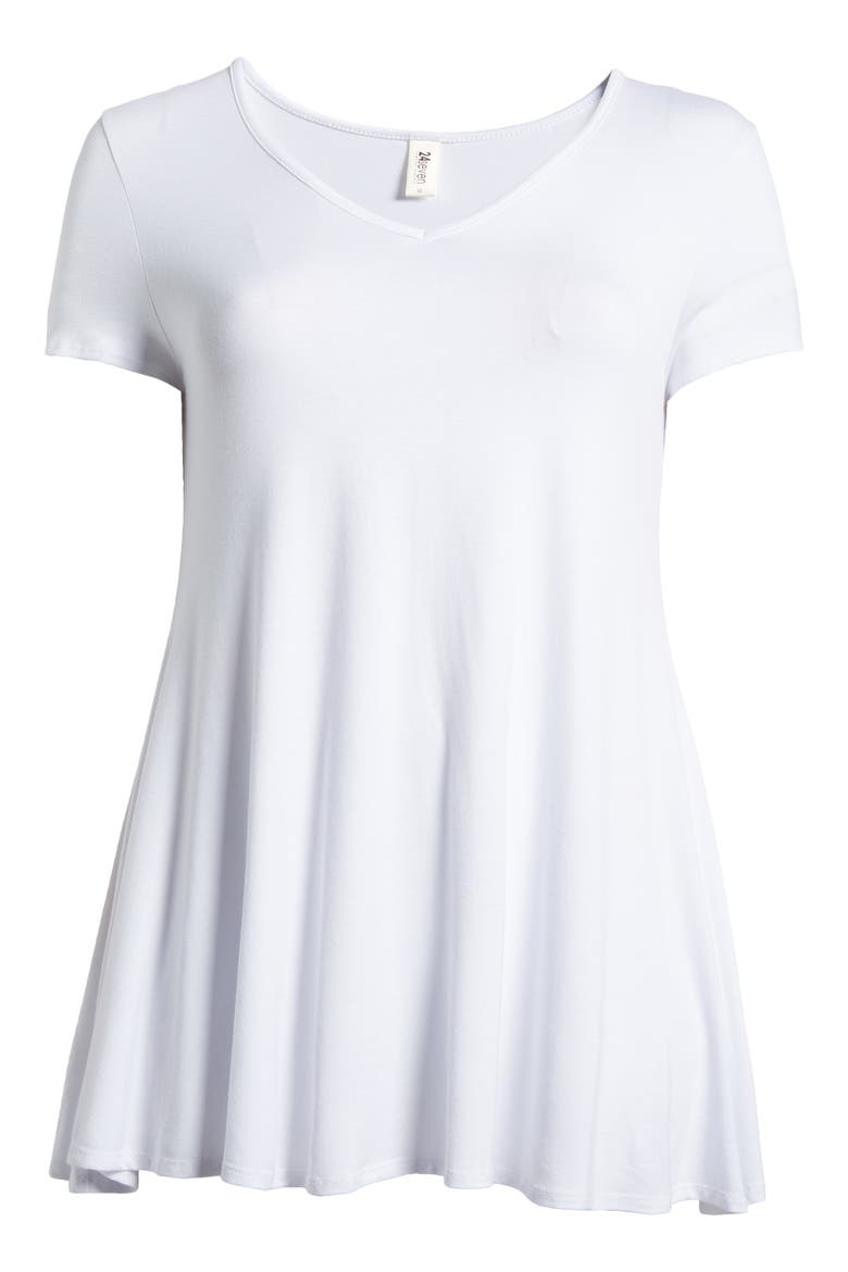 V-Neck Jersey Swing Top, Alternate, color, WHITE