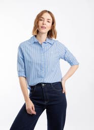 Weird Fish Roscoe Striped Boyfriend Shirt