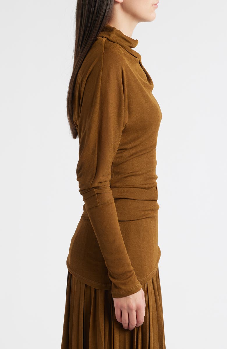 Proenza Schouler Golda Long Sleeve Jersey Top, Alternate, color, Tobacco