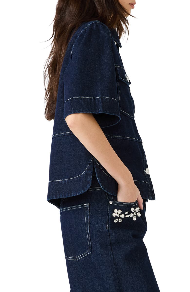 Steve Madden Eliana Denim Shirt, Alternate, color, Bijou Blue