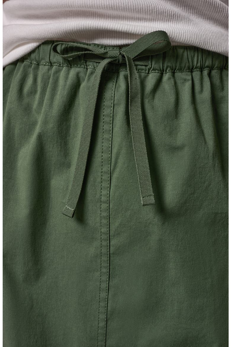 Tie Waist Cargo Midi Skirt, Alternate, color, VERDE